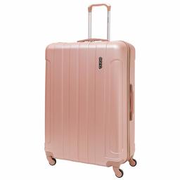 EONO Essentials Trolley in ABS - Bagaglio da Stiva anti-urto e antigraffio - Valigia rigida e leggera Grande con 4 Ruote, Misure 81cm, Capienza 126L, Rosa Oro