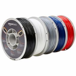 AmazonBasics TPU 3D Printer Filament, 1.75mm, 5 Assorted Colors, 1 kg per Spool, 5 Spools