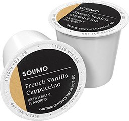 Amazon Brand - 24 Ct. Solimo Coffee Pods, French Vanilla Cappuccino Flavored, Compatible with 2.0 K-Cup Brewers