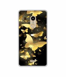 Amazon Brand - Solimo Designer Golden Butterfly Pattern UV Printed Soft Back Case Mobile Cover for Lyf Water 7