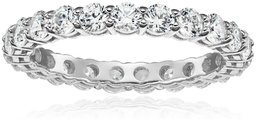 Amazon CollectionPlata de ley platinum-plated Swarovski Zirconia Ronda All-Around Anillo (2cttw)