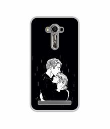 Amazon Brand - Solimo Designer Couples Standing in Rain UV Printed Soft Back Case Mobile Cover for Asus Zenfone 2 Laser ZE550KL