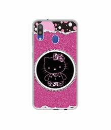 Amazon Brand - Solimo Designer Kitty with Glitter UV Printed Soft Back Case Mobile Cover for Samsung Galaxy M20