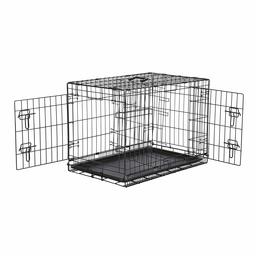 AmazonBasics Hundekäfig mit 2 Türen, Metall, zusammenklappbar, Gr. 76 cm