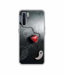 Amazon Brand - Solimo Designer Chinnese Yin and Yang UV Printed Soft Back Case Mobile Cover for Oppo F15