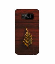 Amazon Brand - Solimo Designer Leaf on Wood 3D Printed Hard Back Case Mobile Cover for Samsung Galaxy S8 Plus