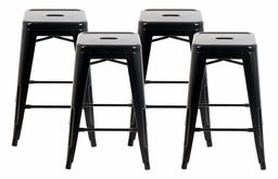 Amazon Brand – Ravenna Home Decorah Stackable Metal Kitchen Counter Bar Stools, 24