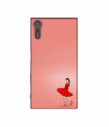 Amazon Brand - Solimo Designer Red Dress Lady 3D Printed Hard Back Case Mobile Cover for Sony Xperia XZ Dual