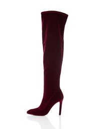 find. Stivali Alti Stretch in Velluto Donna, Rosso (Bordeaux), 37