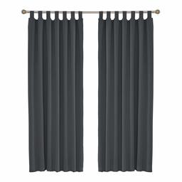 Umi. Essentials - Cortinas Termicas Aislantes para Dormitorio Decoración de Ventanas 2 Piezas con Trabillas 140 x 260 cm Gris Claro