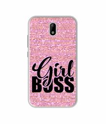 Amazon Brand - Solimo Designer Girl Boss On Pink Sparkle UV Printed Soft Back Case Mobile Cover for Itel A23