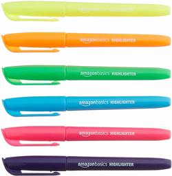 AmazonBasics Chisel Tip Highlighters - Pack of 12 Assorted Colors