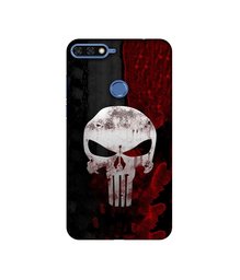 Amazon Brand - Solimo Designer Punisher Skull 3D Printed Hard Back Case Mobile Cover for Huawei Honor 7A