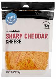 Amazon Brand - Happy Belly Shredded Sharp Cheddar Cheese, 8 Ounce