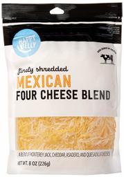 Amazon Brand - Happy Belly Shredded Mexican Four Cheese Blend, 8 Ounce