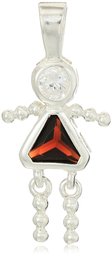 Sterling Silver AAA Cubic Zirconia Simulated Birthstone Babies Girl Charm, January