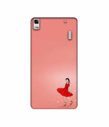 Amazon Brand - Solimo Designer Red Dress Lady 3D Printed Hard Back Case Mobile Cover for Lenovo A7000