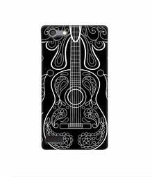 Amazon Brand - Solimo Designer White Gitar On Black 3D Printed Hard Back Case Mobile Cover for Oppo Neo 7