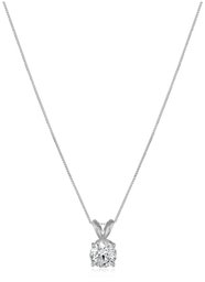 IGI Certified 14k White Gold Lab Created Diamond Pendant Necklace (1 ct, I-J Color, SI1-SI2 Clarity), 18