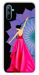 Amazon Brand - Solimo Designer Multicolor Girl Violet Design Printed Soft Back Case Mobile Cover for Realme C3