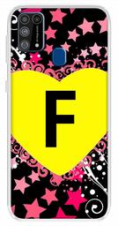 Amazon Brand - Solimo Designer Multicolor Heart Pattern Alphabet-F Printed Soft Back Case Mobile Cover for Samsung Galaxy M31