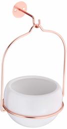 AmazonBasics Hanging Planter, Round - White/Copper