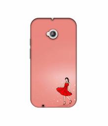 Amazon Brand - Solimo Designer Red Dress Lady 3D Printed Hard Back Case Mobile Cover for Motorola Moto E 2nd Generation