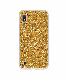 Amazon Brand - Solimo Designer Golden Sparkle UV Printed Soft Back Case Mobile Cover for Samsung Galaxy A10