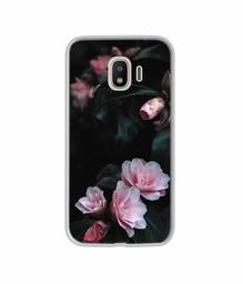 Amazon Brand - Solimo Designer Dark Flowers Photography UV Printed Soft Back Case Mobile Cover for Samsung Galaxy J4