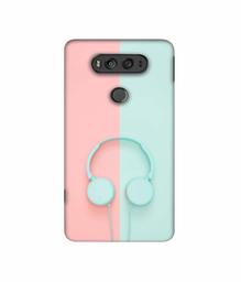 Amazon Brand - Solimo Designer Head Phone 3D Printed Hard Back Case Mobile Cover for LG V20