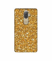 Amazon Brand - Solimo Designer Golden Sparkle UV Printed Soft Back Case Mobile Cover for Lenovo K8 Plus