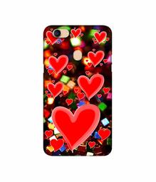 Amazon Brand - Solimo Designer Heart Texture on Glitters 3D Printed Hard Back Case Mobile Cover for Oppo F5