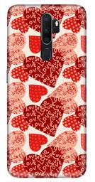 Amazon Brand - Solimo Designer Heart Pattern Design 3D Printed Hard Back Case Mobile Cover for Oppo A9 (2020)