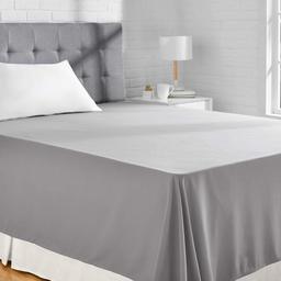 AmazonBasics Microfiber Flat Sheet, Dark Grey 230 x 260 + 10 cm