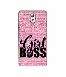 Amazon Brand - Solimo Designer Girl Boss On Pink Sparkle 3D Printed Hard Back Case Mobile Cover for Lenovo Vibe P1M