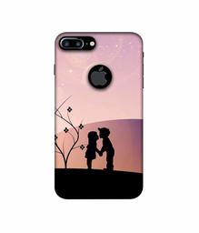 Amazon Brand - Solimo Designer Kiss-ing Couple 3D Printed Hard Back Case Mobile Cover for Apple iPhone 7 Plus (Logo Cut)