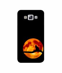 Amazon Brand - Solimo Designer Dark Black Cat 3D Printed Hard Back Case Mobile Cover for Samsung Galaxy E7