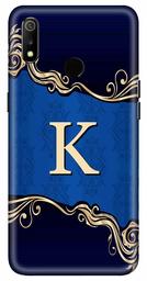 Amazon Brand - Solimo Designer Blue Pattern Alphabet-K 3D Printed Hard Back Case Mobile Cover for Realme 3 / Realme 3i