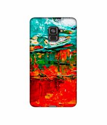 Amazon Brand - Solimo Designer Green and Orange Glass Color 3D Printed Hard Back Case Mobile Cover for Samsung Galaxy A8 Plus