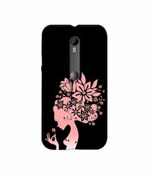 Amazon Brand - Solimo Designer Pink Color Lady Vector 3D Printed Hard Back Case Mobile Cover for Motorola Moto G 3rd Generation