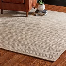 Amazon Brand – Rivet Elevated Chevron Patterned Area Rug, 9' x 12', Beige