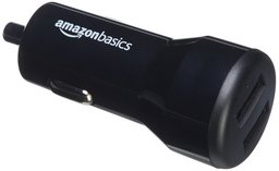 AmazonBasics 4.8 Amp 24W Dual USB Car Charger for Apple and Android Devices, Black, 10-Pack