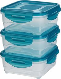 AmazonBasics 6pc Airtight Food Storage Containers Set, 3 x 0.8 liters