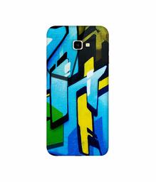 Amazon Brand - Solimo Designer Blue and Yellow Texture 3D Printed Hard Back Case Mobile Cover for Samsung Galaxy J4 Plus