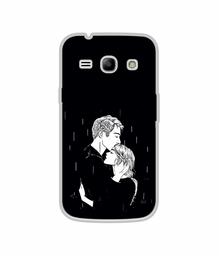 Amazon Brand - Solimo Designer Couples Standing in Rain UV Printed Soft Back Case Mobile Cover for Samsung Galaxy J1