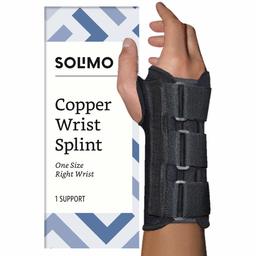 Amazon Brand - Solimo Copper Wrist Splint, Right Hand, One Size