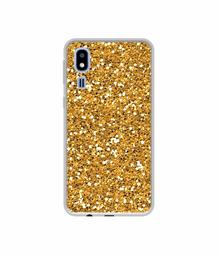 Amazon Brand - Solimo Designer Golden Sparkle UV Printed Soft Back Case Mobile Cover for Samsung Galaxy A2 Core