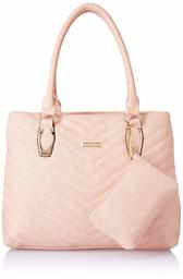 Flavia Women's Handbag with Pouch (Pink) (Set of 2)