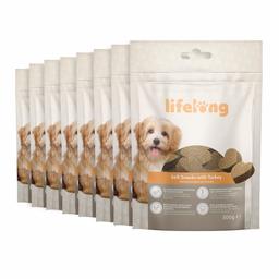 Marque Amazon - Lifelong - Friandises pour chiens, riches in protéines avec dinde (8 pack x 300gr)