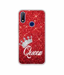 Amazon Brand - Solimo Designer Queen On Red Glitter UV Printed Soft Back Case Mobile Cover for Gionee F9 Plus